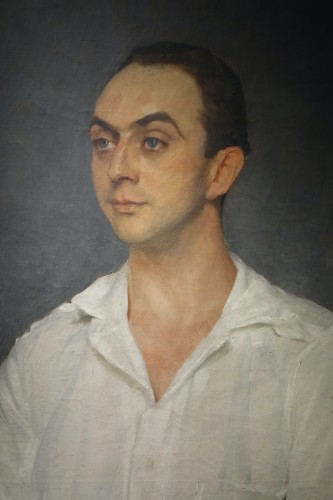 Portrait d'un tennisman des années 1930 - Maurice JORON (1883-1937) - Tableaux et dessins Style Art Déco