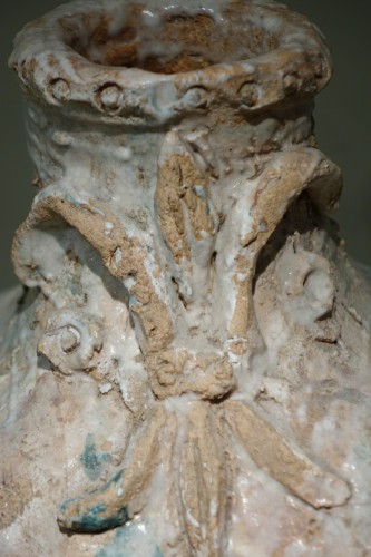 Importante jarre en terre-cuite vernissée aux Grandes Armes de France (1814-1830) - Restauration - Charles X