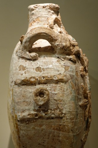 Antiquités - Importante jarre en terre-cuite vernissée aux Grandes Armes de France (1814-1830)