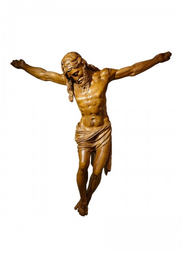 Large Christ in walnut wood , France 17th or 18th century