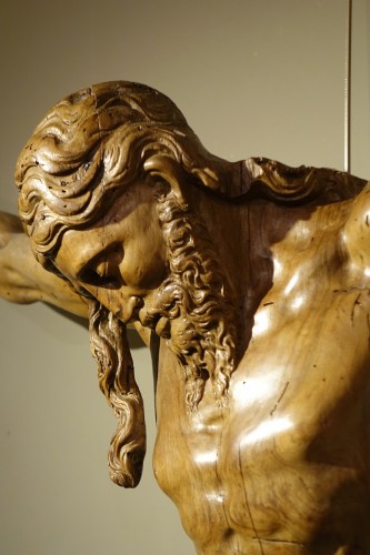 18th century - Large Christ in walnut wood , France 17th or 18th century