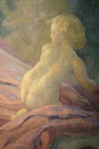 Antiquités - Le sommeil de Cupidon, A.M. RAYNOLT vers 1925-1930