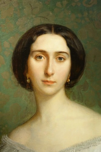 Tableaux et dessins Tableaux XIXe siècle - Portrait d'une jeune aristocrate, France vers 1850