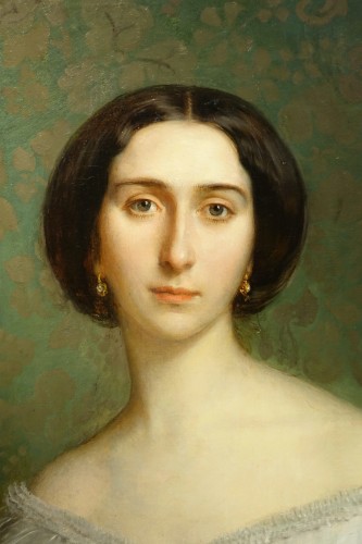 XIXe siècle - Portrait d'une jeune aristocrate, France vers 1850