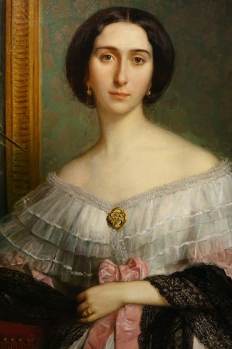 Antiquités - Portrait d'une jeune aristocrate, France vers 1850