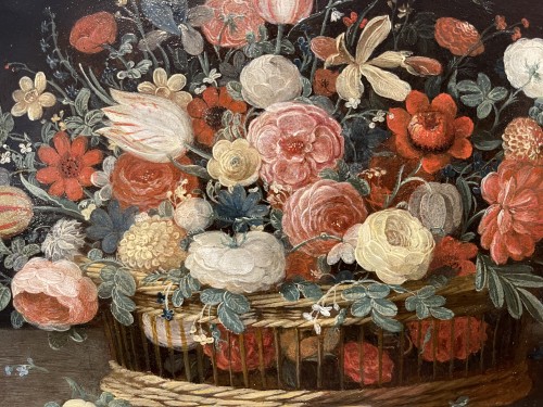 Tableaux et dessins Tableaux XVIIe siècle - Corbeille de fleurs - Jan Van KESSEL le jeune (1654-1708)