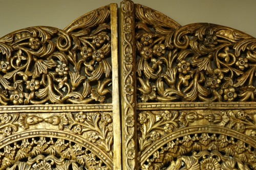XIXe siècle - Porte d'iconostase représentant l'Annonciation, Balkans? 19e siècle