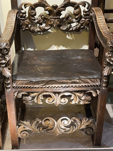 Sièges Fauteuil & Bergère - Très grande paire de fauteuils , Italie Toscane 17e siècle