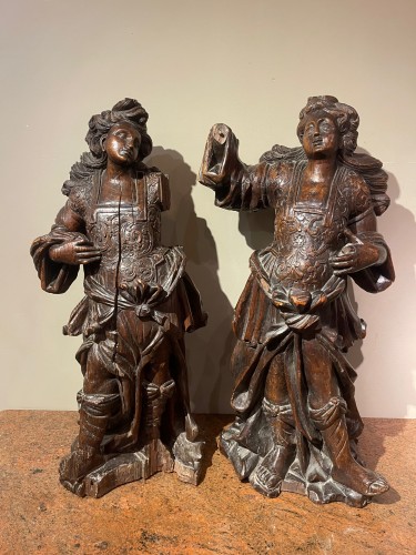 Paire d'anges céroferaires, Flandres, 17e s. - Louis XIII