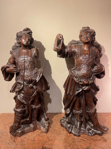 Louis XIII - Pair of cereriferous angels, Flanders, 17th c.