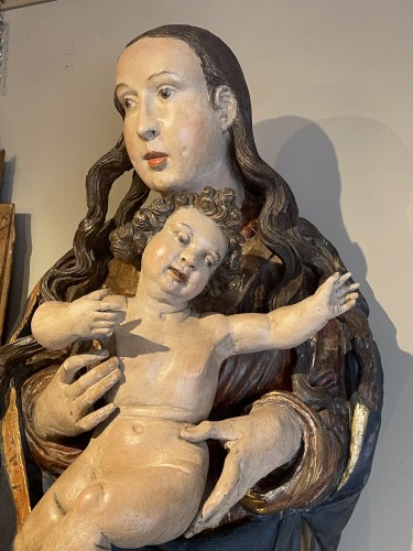 <= 16th century - Large Virgin and Child, Tyrol 16th century