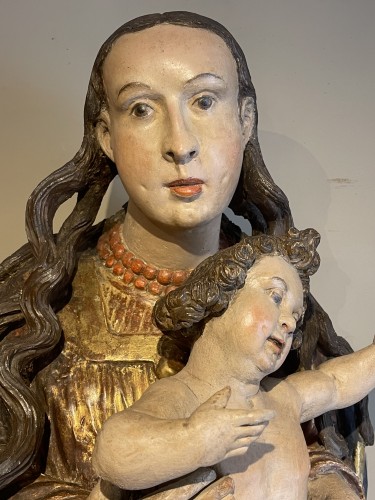 Antiquités - Large Virgin and Child, Tyrol 16th century