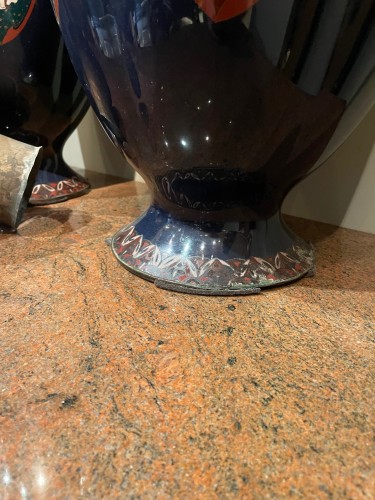 Napoléon III - Très grande paire de vases cloisonnés, Japon 19e siècle