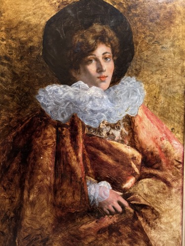 Tableaux et dessins Tableaux XIXe siècle - Portrait d'une jeune comédienne, A. de CAILLEUX (1788-1876)