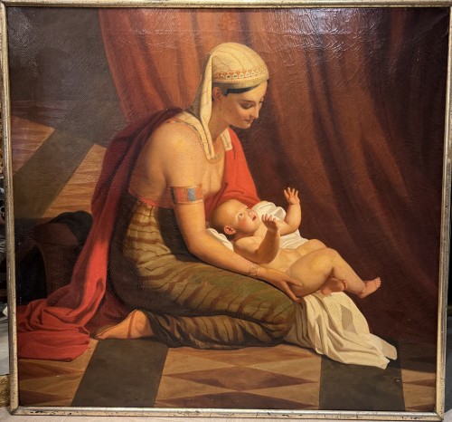 19th century - Moses presented to Pharaoh, work by a student of Victor ORSEL circa 1830