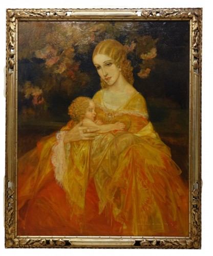 Young woman with her child, Karel VAN BELLE, 1933