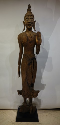 A huge Luang Prabang standing Bouddha, Laos  17th century - Asian Works of Art Style 