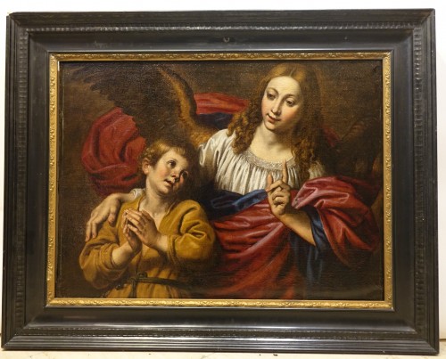 Tobie and the Angel, Flemish 17th c - Paintings & Drawings Style Louis XIII