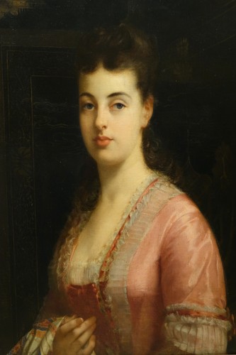 Portrait of a young lady, Tony Robert Fleury (1837-1911)  - Paintings & Drawings Style Napoléon III