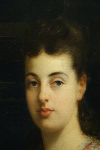 19th century - Portrait of a young lady, Tony Robert Fleury (1837-1911) 