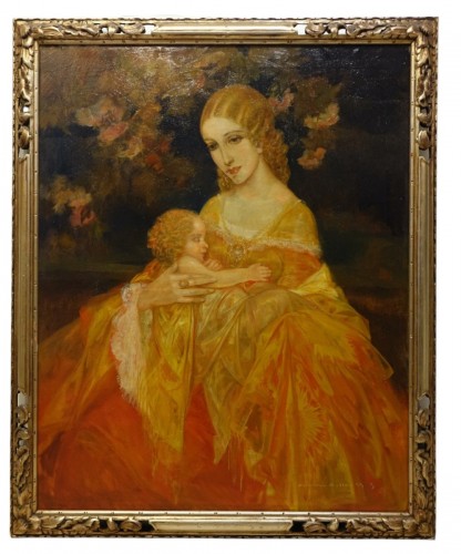 Jeune femme tenant son enfant, Karel van BELLE, 1933