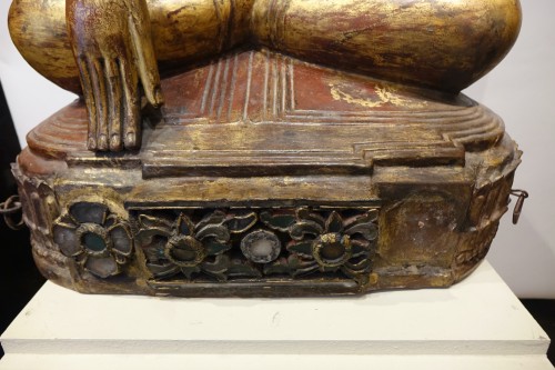 Grand Bouddha Birman en laque sèche, 19e siècle - La Crédence