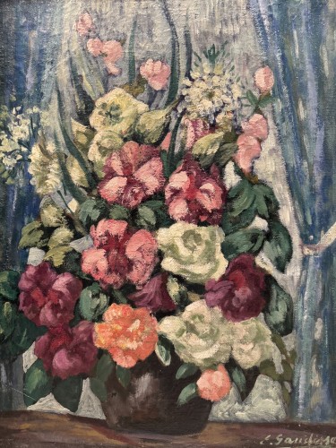 Bouquet de fleurs, Emile GAUDISSARD (1872-1956) - Tableaux et dessins Style Art Déco