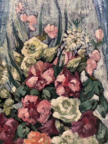 Bouquet de fleurs, Emile GAUDISSARD (1872-1956) - La Crédence