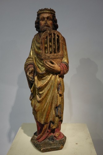 Noé and the king David, Flemish beginning of the 16th century - Sculpture Style Renaissance