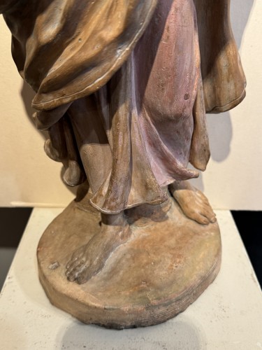 Christ bénissant - Grande terre cuite originale, France18e siècle - La Crédence