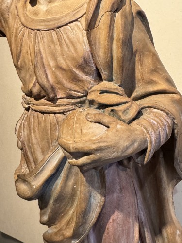 XVIIIe siècle - Christ bénissant - Grande terre cuite originale, France18e siècle
