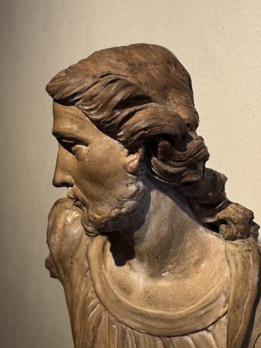Christ bénissant - Grande terre cuite originale, France18e siècle - Régence