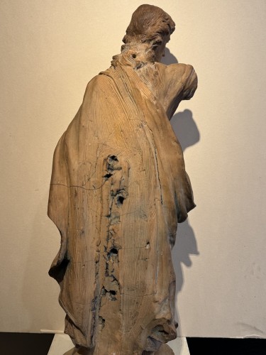 Antiquités - Christ bénissant - Grande terre cuite originale, France18e siècle