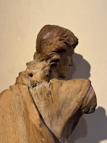 Antiquités - Christ bénissant - Grande terre cuite originale, France18e siècle