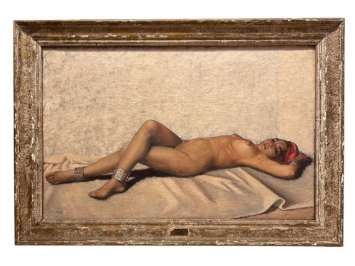 Young Nude Oriental Woman Lying Down - Jean Dutey, Circa 1930.
