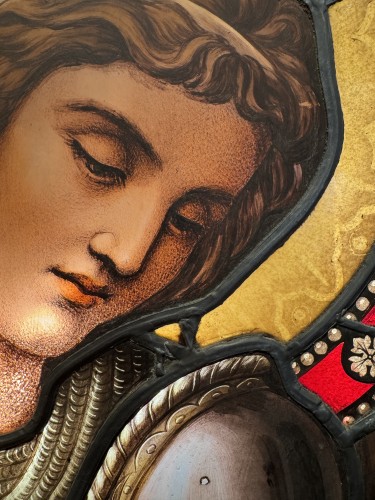 Saint George Or Saint Michael, Stained Glass Window, FRance 19th Century - 