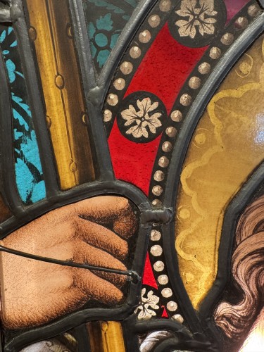 Saint George Or Saint Michael, Stained Glass Window, FRance 19th Century - Louis-Philippe