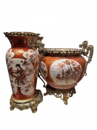 Trois porcelaines Kutani fabrique Matsubara, Japon vers 1890