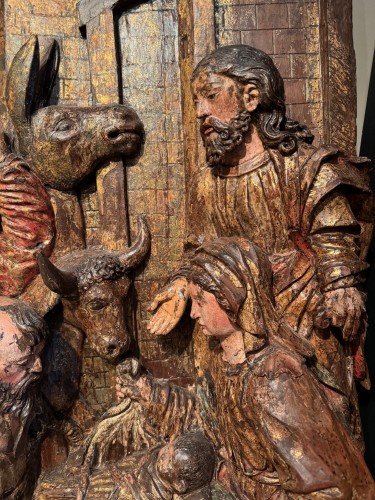 L'Adoration des bergers,  Tyrol vers 1500 - Sculpture Style Renaissance
