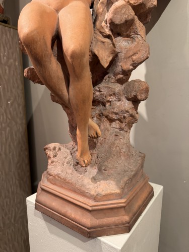 Jeune naïade, grande terre cuite -  A.FRAGONARD vers 1880 - La Crédence