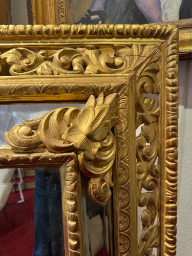 Large Mirror with Gilt Wood- Framework, late 19th Century - Mirrors, Trumeau Style Napoléon III
