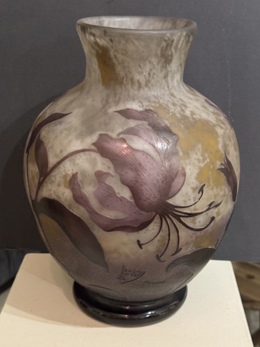 Grand vase boule, Daum Nancy vers 1914-1915 - Verrerie, Cristallerie Style Art nouveau