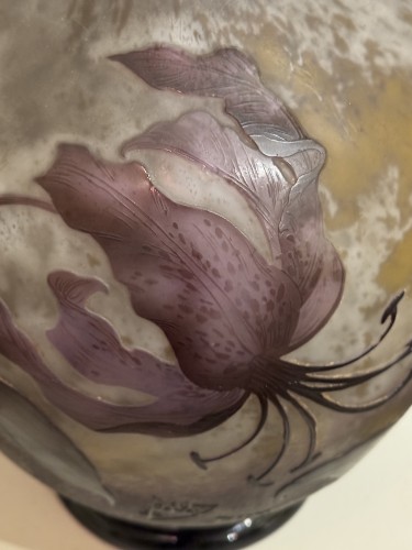 XXe siècle - Grand vase boule, Daum Nancy vers 1914-1915