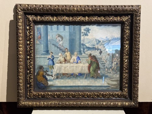 Paire de gouaches, France 17e siècle - La Crédence