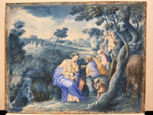 Paire de gouaches, France 17e siècle - Louis XIV