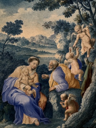 Louis XIV - Paire de gouaches, France 17e siècle