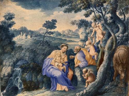 Antiquités - Paire de gouaches, France 17e siècle