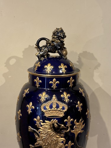 Large Lunéville Earthenware Vase, Keller and Guérin 19th Century - Porcelain & Faience Style Art nouveau