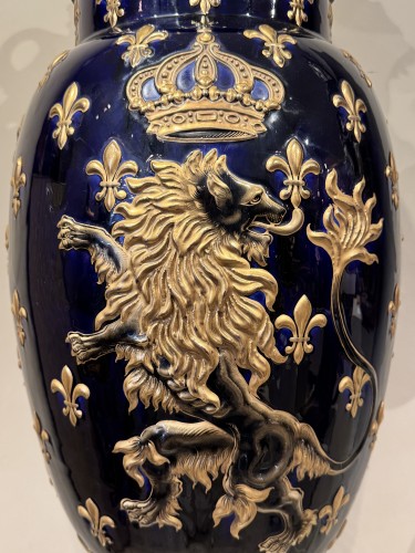 Large Lunéville Earthenware Vase, Keller and Guérin 19th Century - 