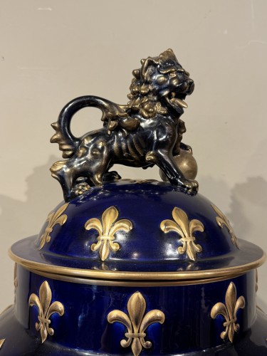 19th century - Large Lunéville Earthenware Vase, Keller and Guérin 19th Century
